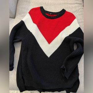 Express | Ling Sleeve XS Oversized Crew Neck Knit Sweater